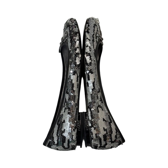 Coach Women’s Liah Snow Leopard Sequin Ballet Flats Size 5B - Picture 3 of 16